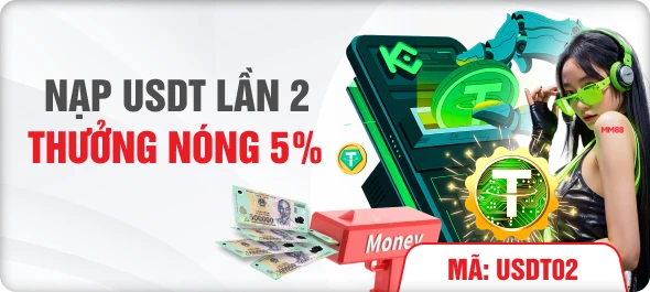 Nạp usdt lần 2 thưởng nóng 5%